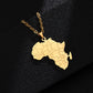 Sa Wea Gold African Map Necklace